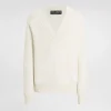 Wool V-neck sweater with DG embroidery