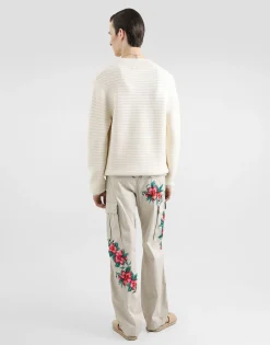 Wool V-neck sweater with DG embroidery
