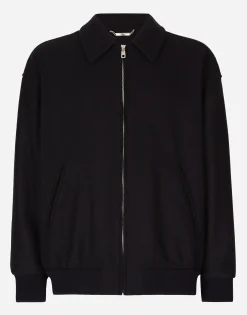 Wool-blend bomber jacket