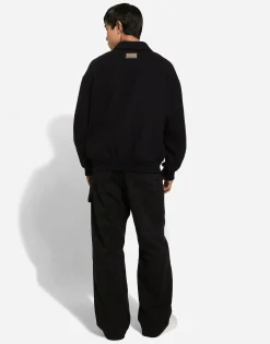 Wool-blend bomber jacket