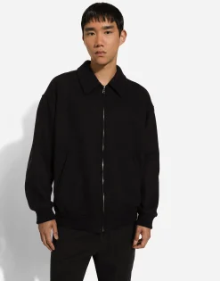 Wool-blend bomber jacket