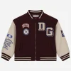 Wool-blend bomber jacket with patches
