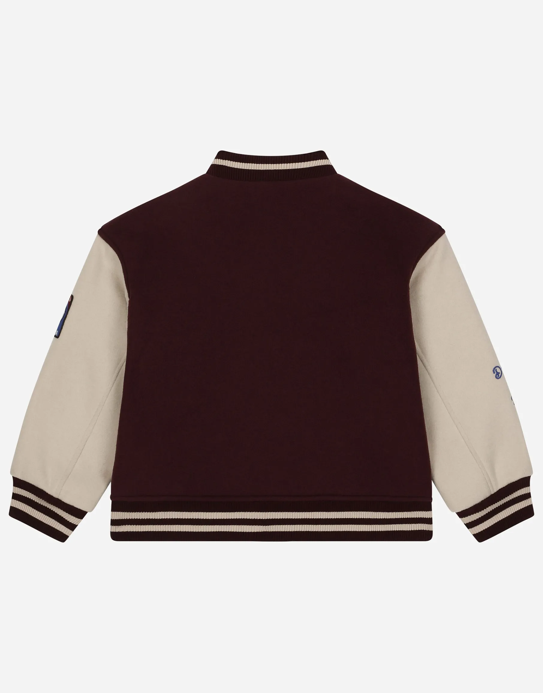 Wool-blend bomber jacket with patches