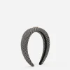 Wool-blend glen plaid hairband with DG logo