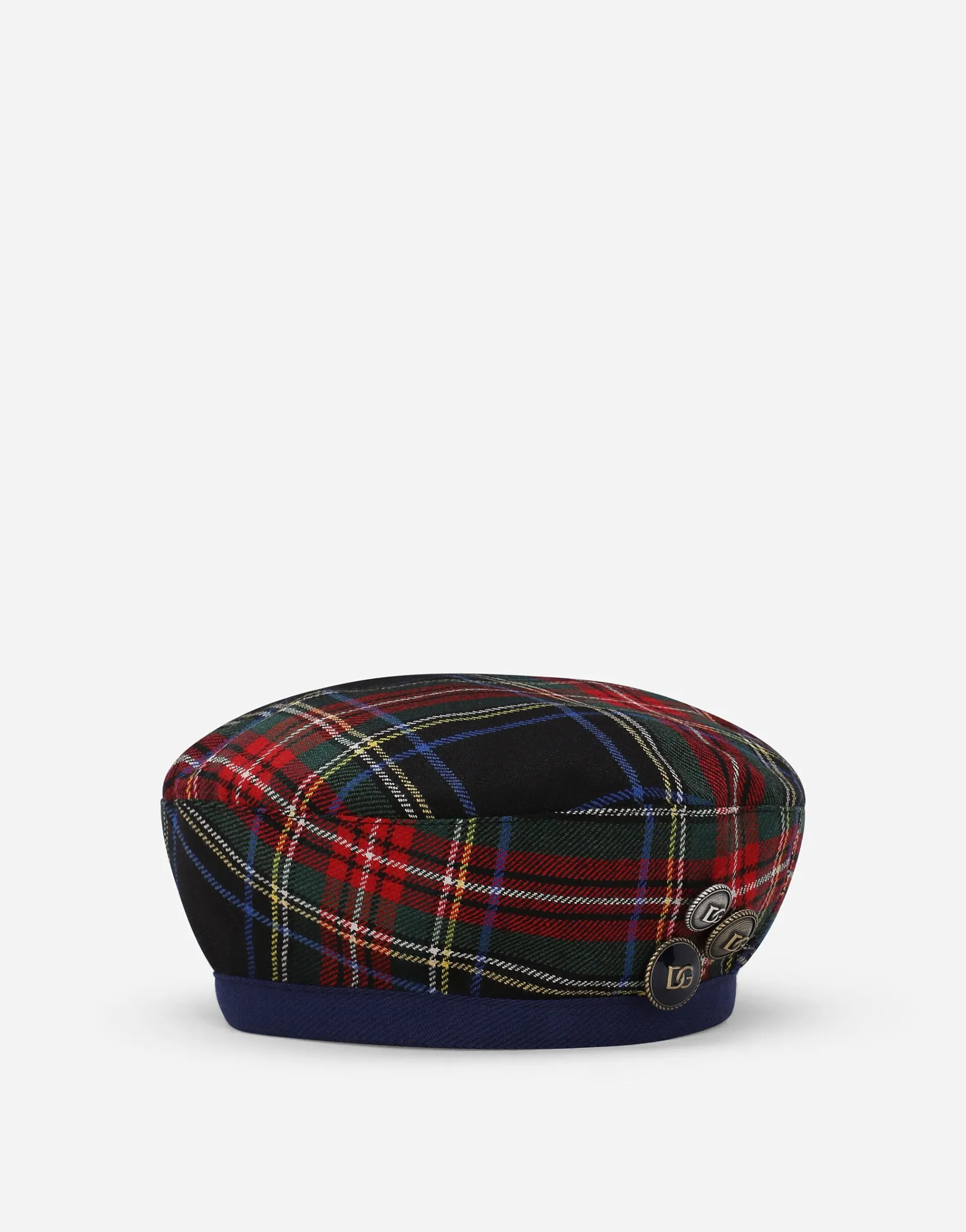 Wool-blend tartan beret
