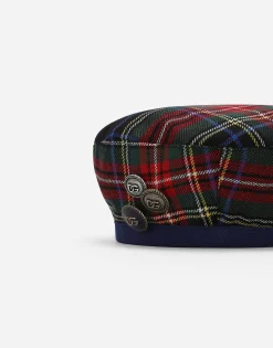 Wool-blend tartan beret