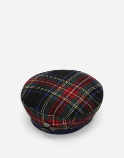 Wool-blend tartan beret