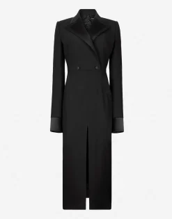 Woolen calf-length coat dress