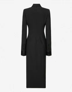 Woolen calf-length coat dress