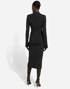 Woolen calf-length coat dress