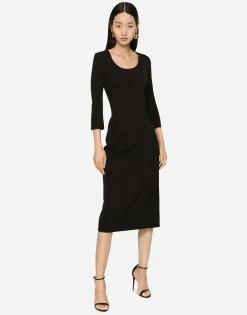 Woolen calf-length dress