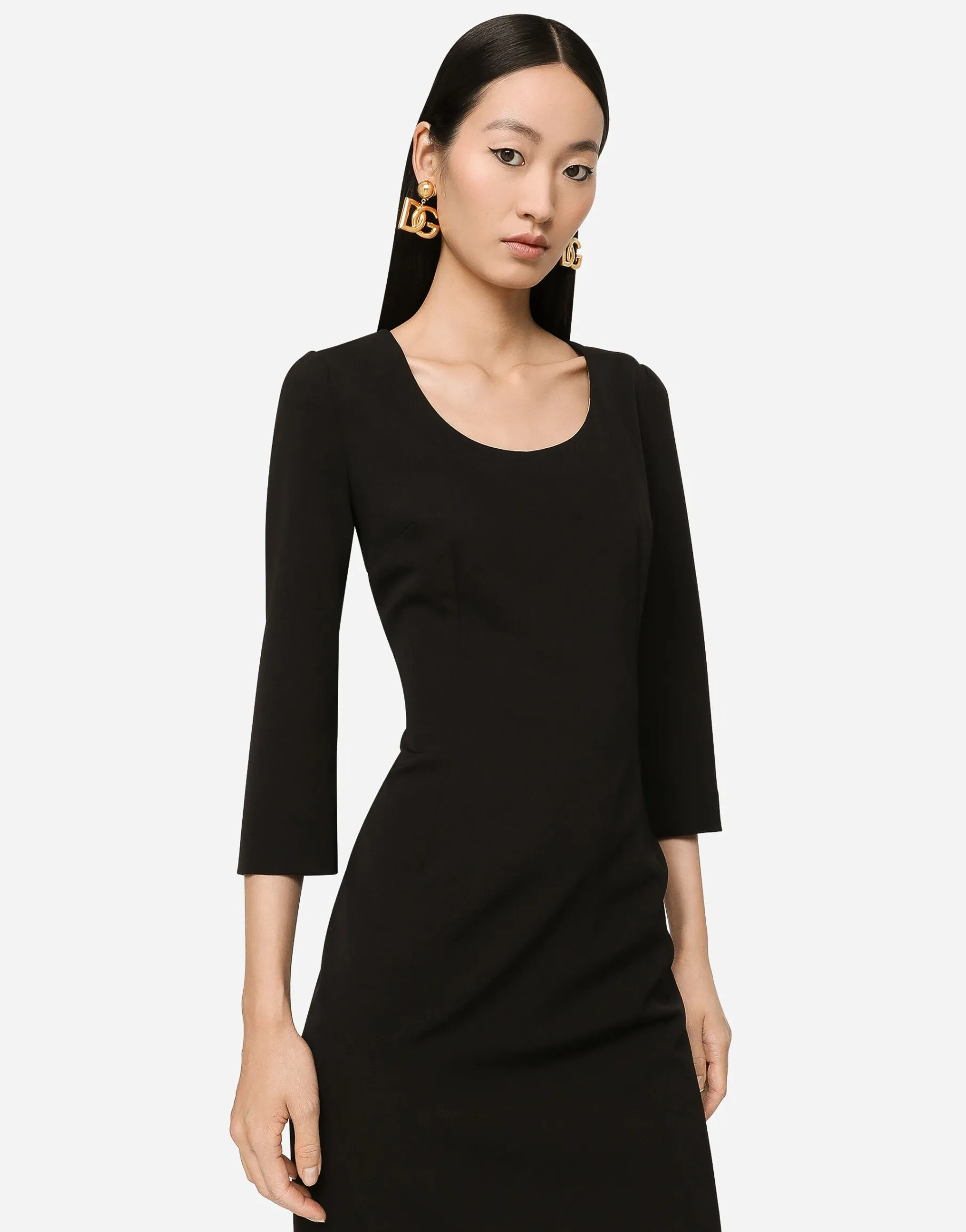 Woolen calf-length dress
