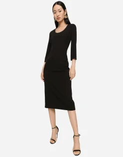 Woolen calf-length dress