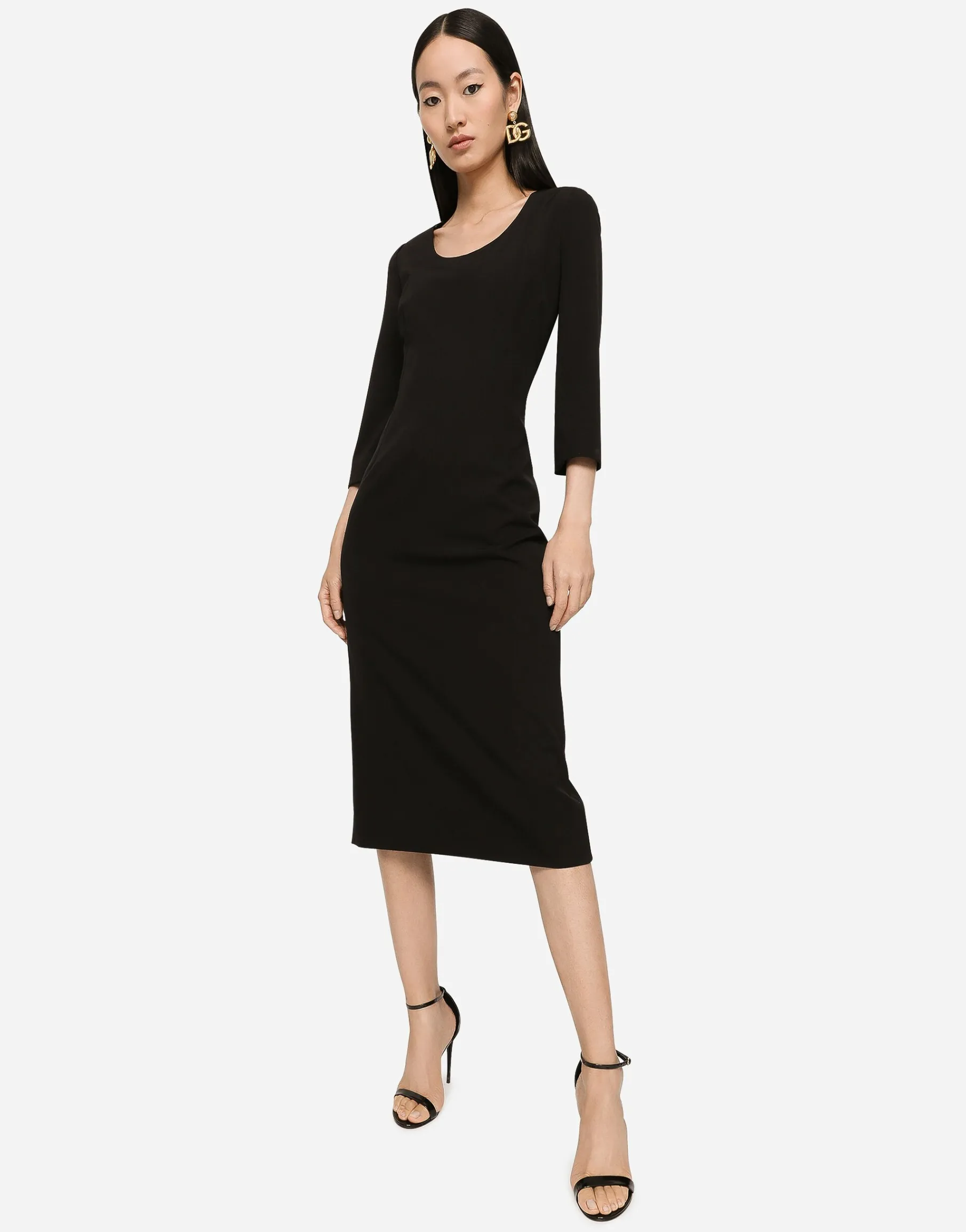 Woolen calf-length dress