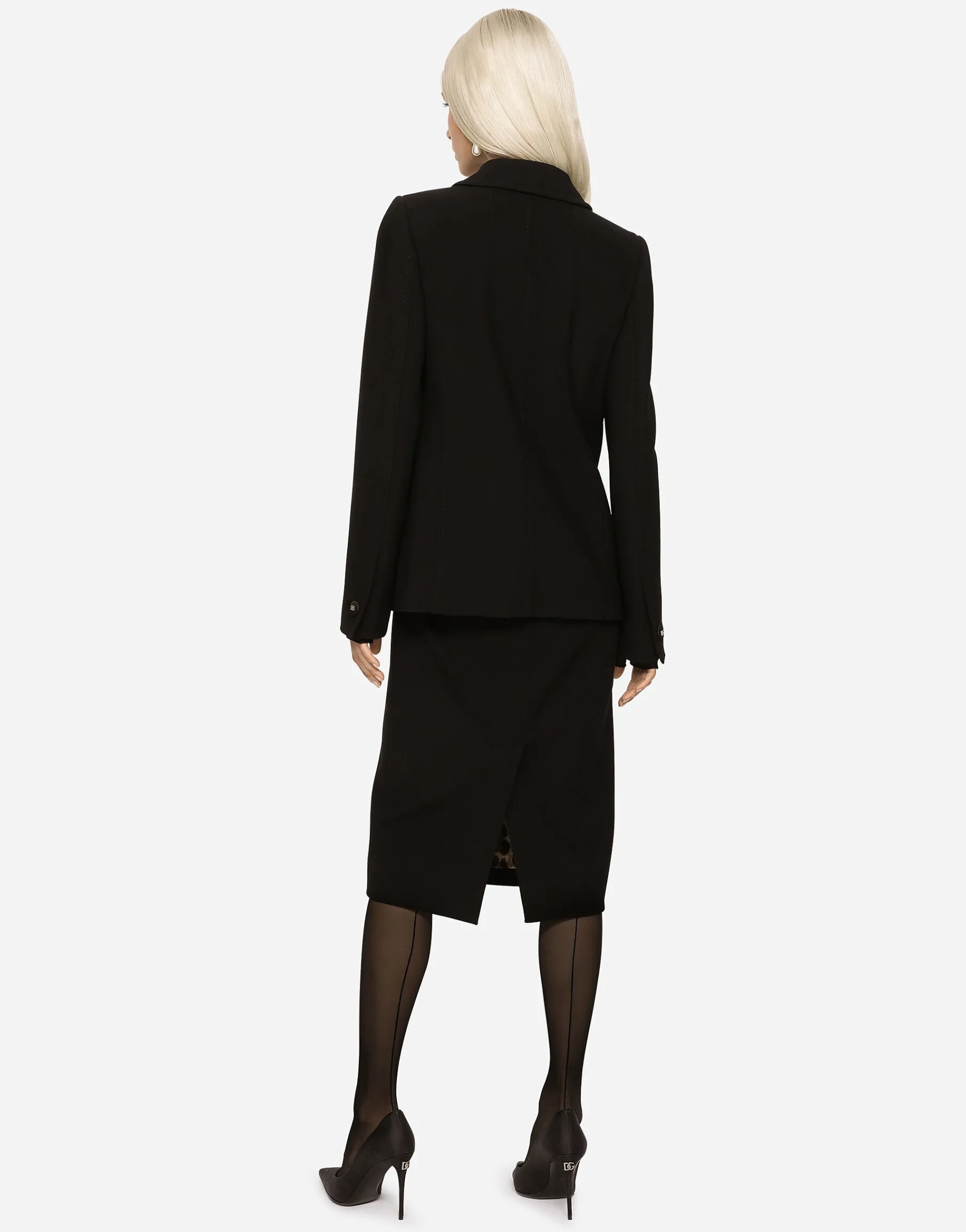 Woolen calf-length skirt