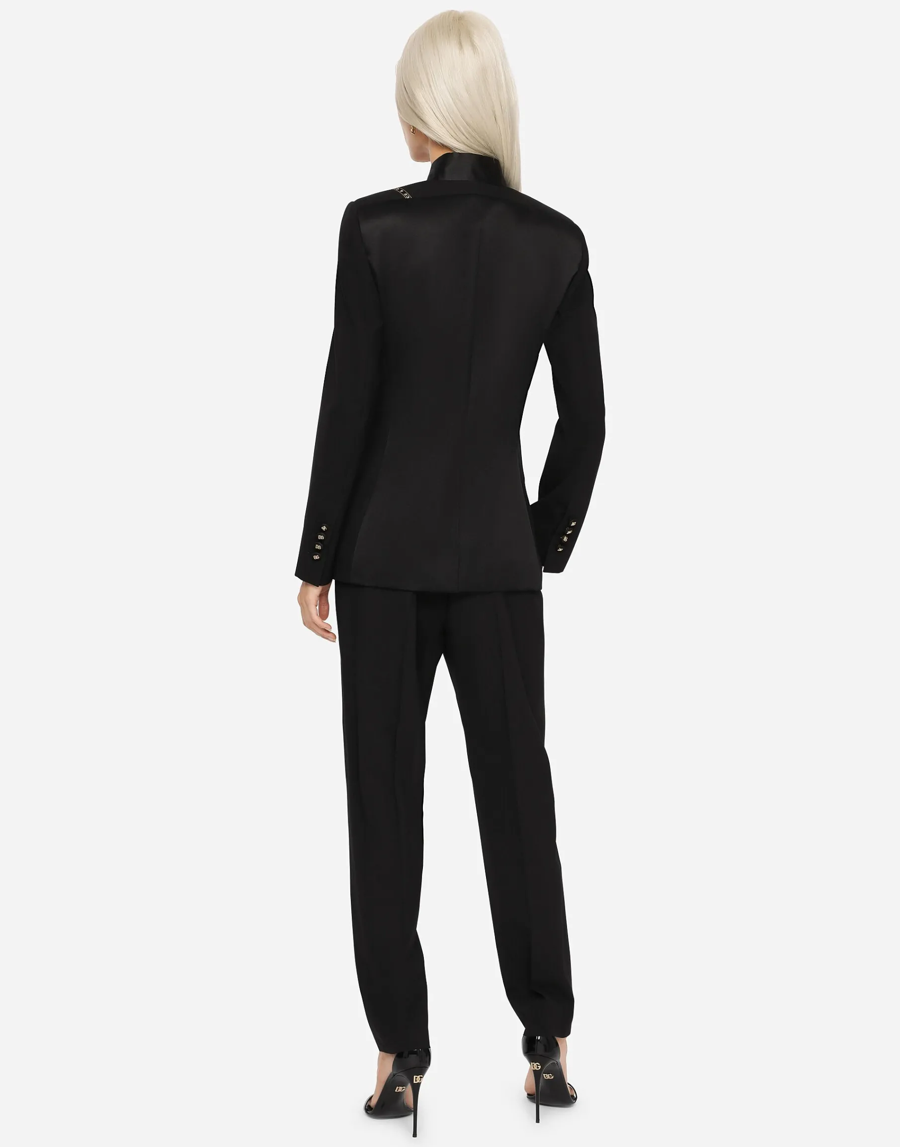 Woolen pants with branded selvedge