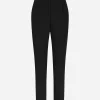 Woolen pants with slits on the hem