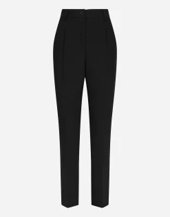 Woolen pants with slits on the hem