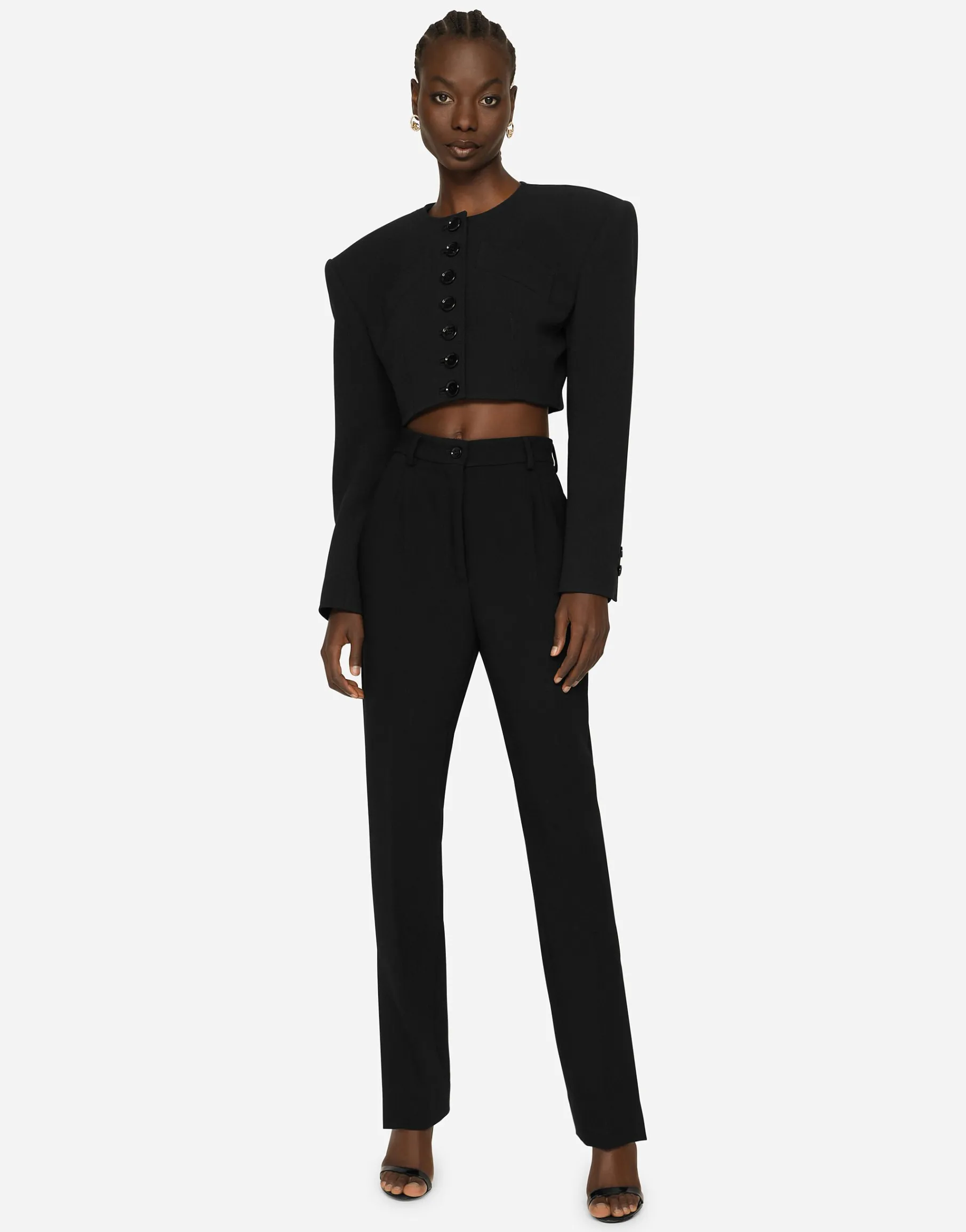 Woolen pants with slits on the hem