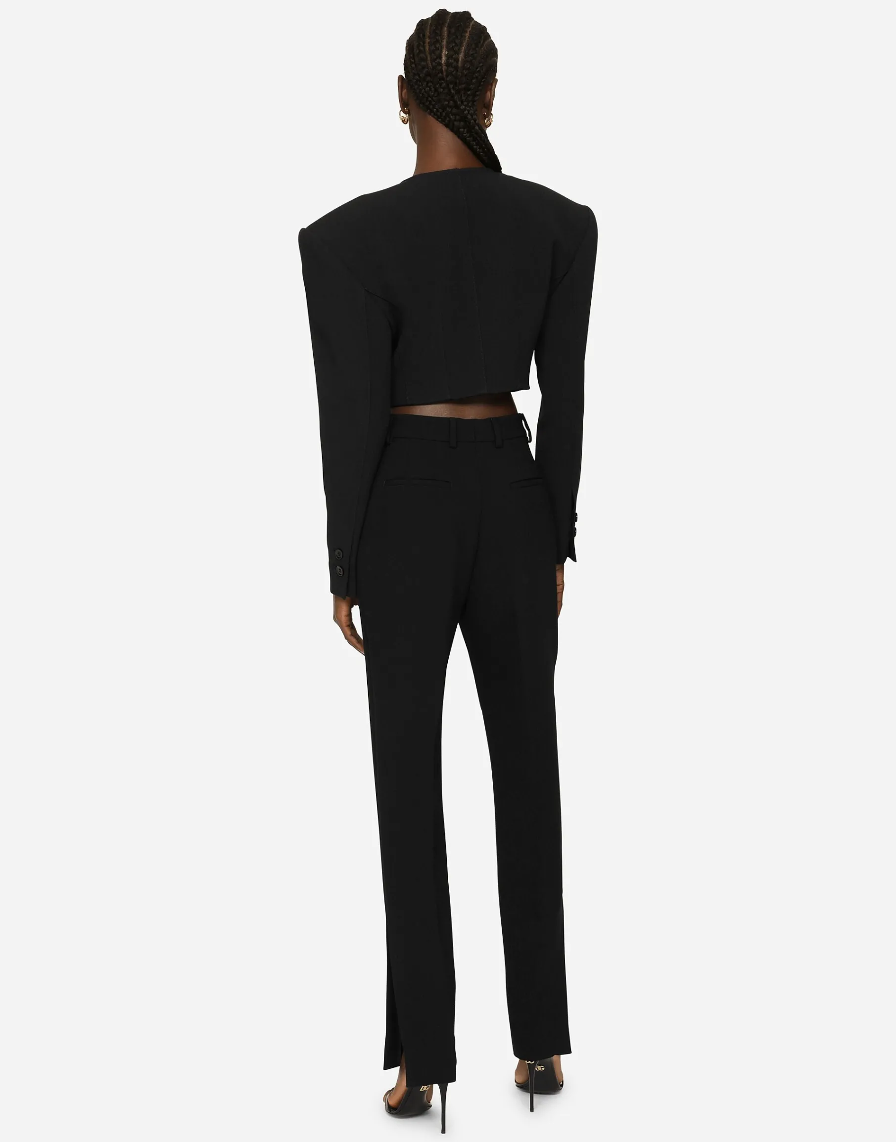 Woolen pants with slits on the hem