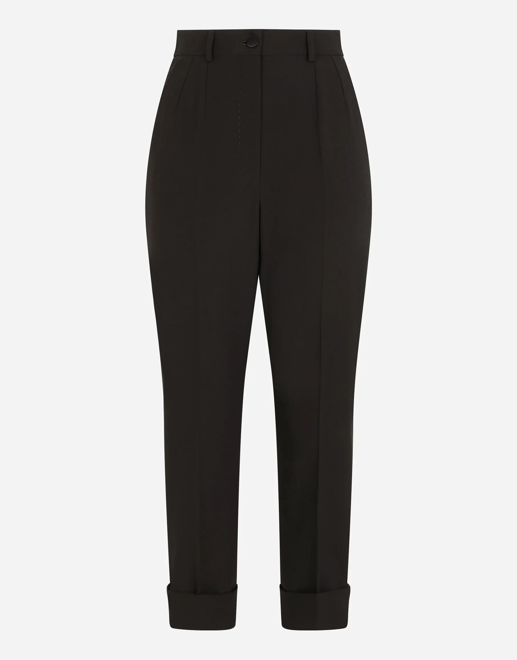 Woolen pants with turn-ups