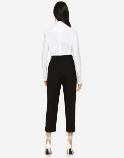Woolen pants with turn-ups