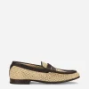 Woven raffia loafers
