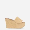 Woven raffia wedges