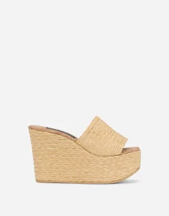 Woven raffia wedges