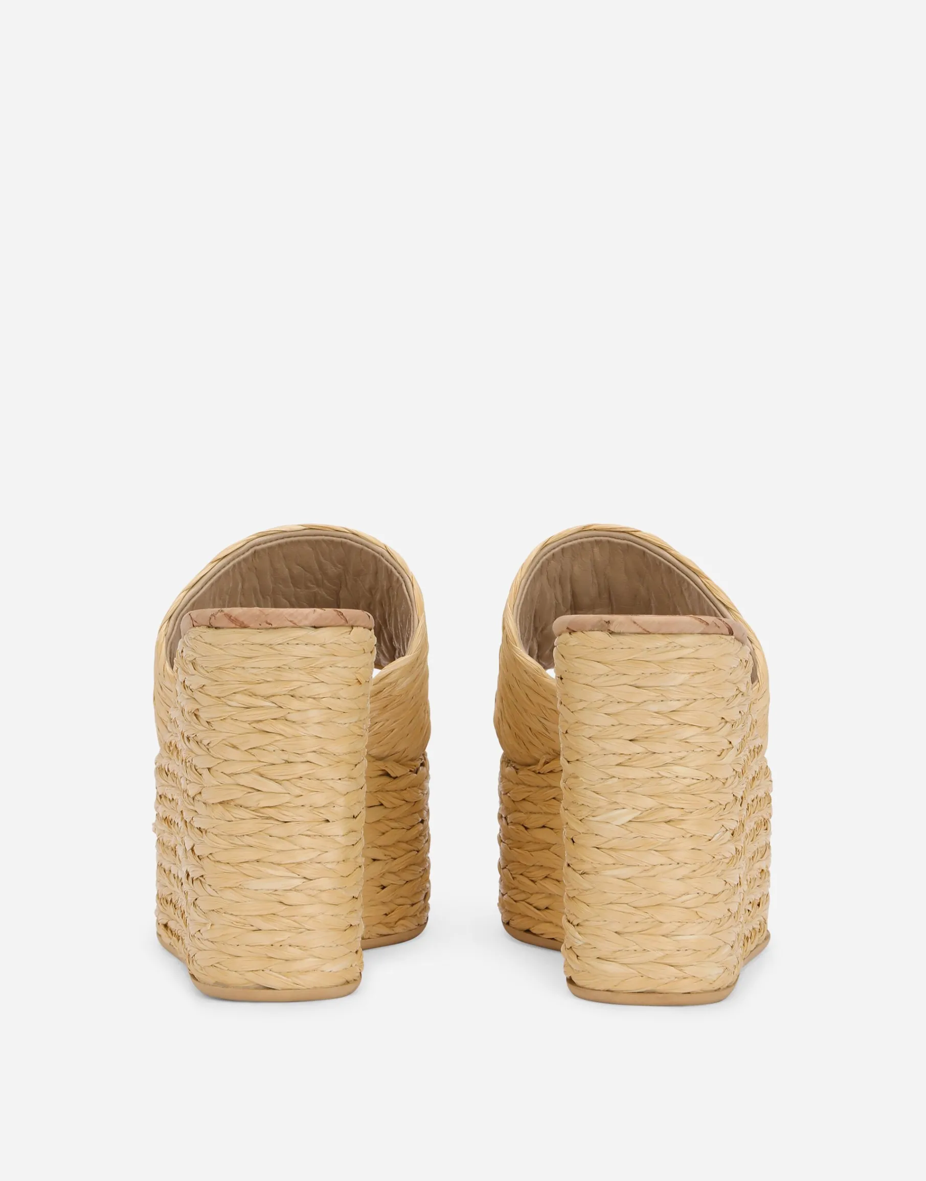 Woven raffia wedges