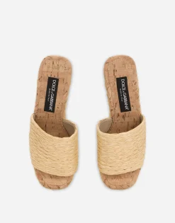 Woven raffia wedges