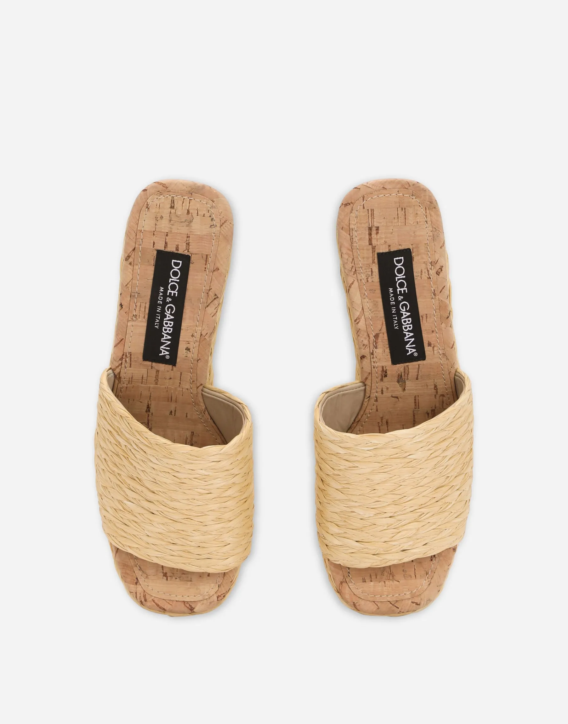 Woven raffia wedges