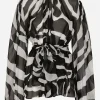 Zebra-print chiffon blouse