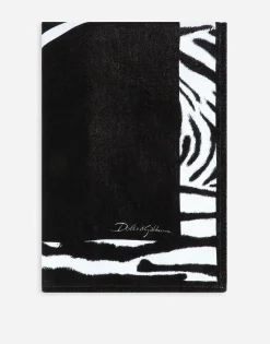 Zebra-print terrycloth beach towel