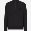 Zip-up cashmere turtle-neck sweater