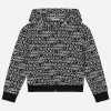 Zip-up hoodie with all-over logo print
