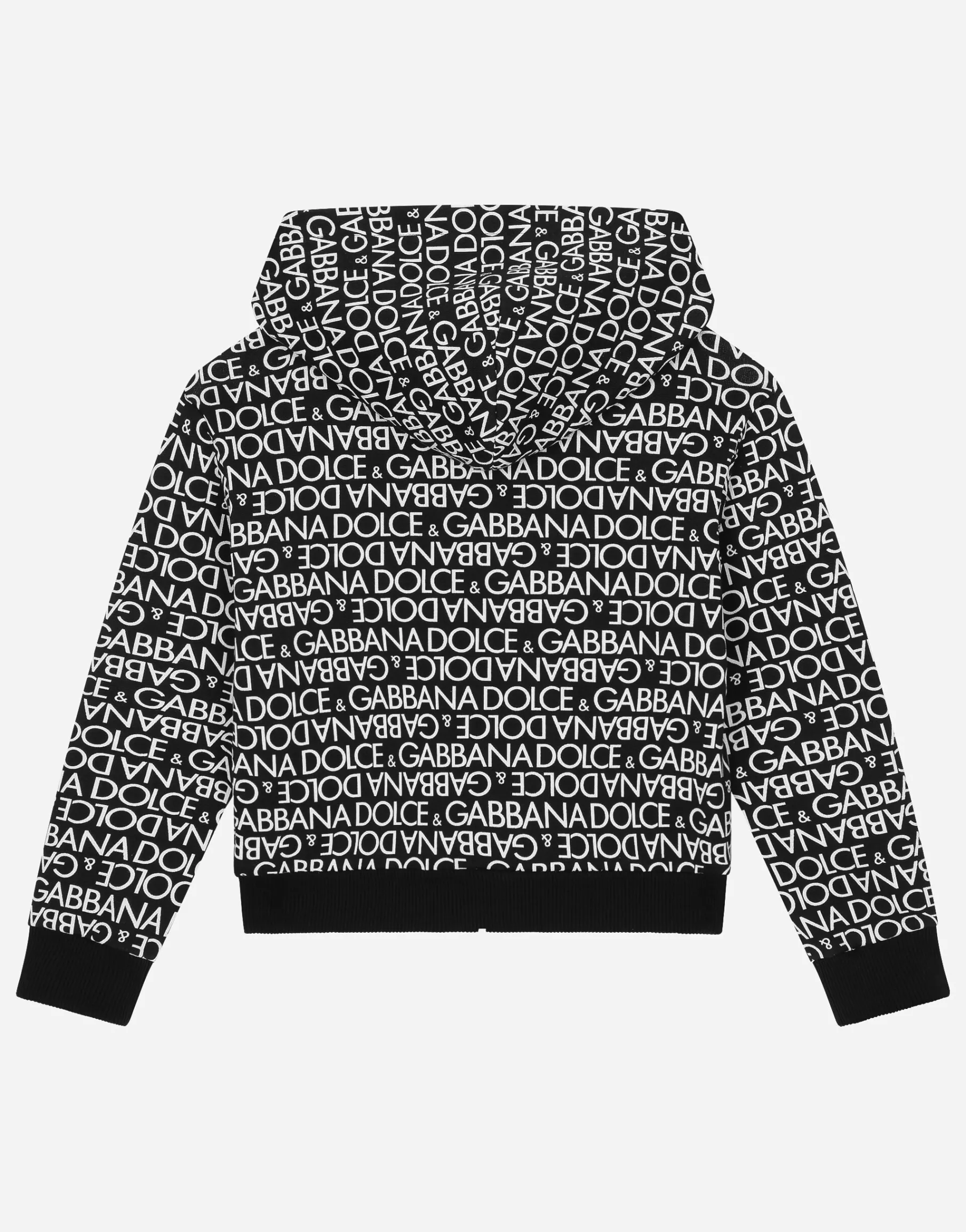 Zip-up hoodie with all-over logo print