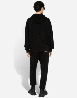 Zip-up hoodie with all-over DG print