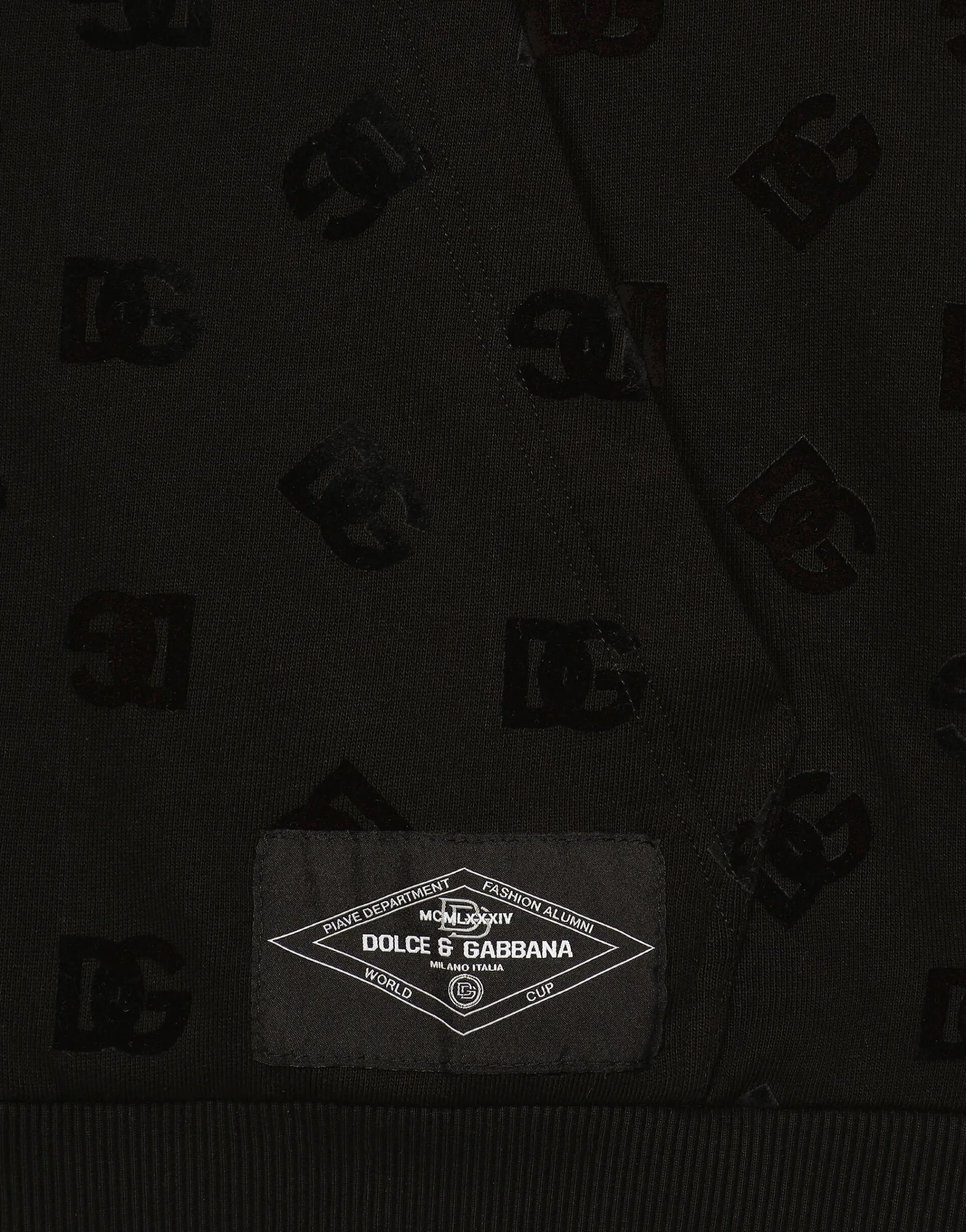 Zip-up hoodie with all-over DG print