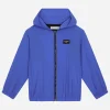Zip-up hoodie with logo tag