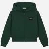 Zip-up hoodie with logo tag