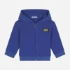 Zip-up hoodie with logo tag