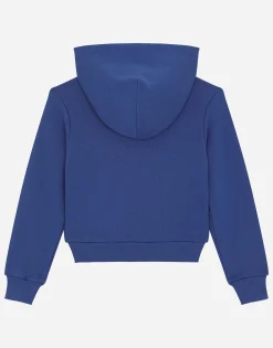 Zip-up hoodie with logo tag