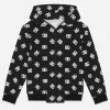 Zip-up jersey hoodie with DG logo print
