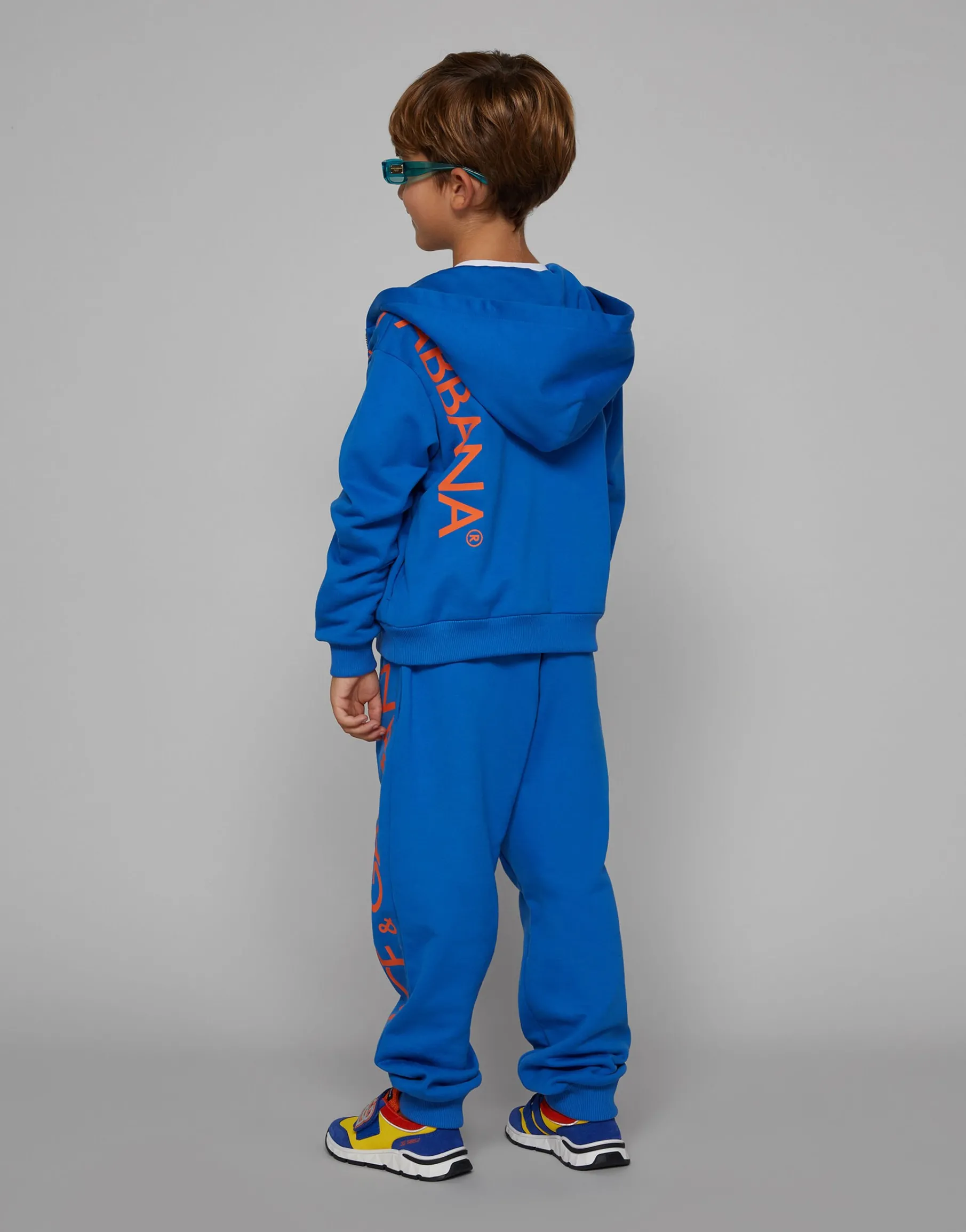 Zip-up jersey hoodie with “Dolce&Gabbana” logo